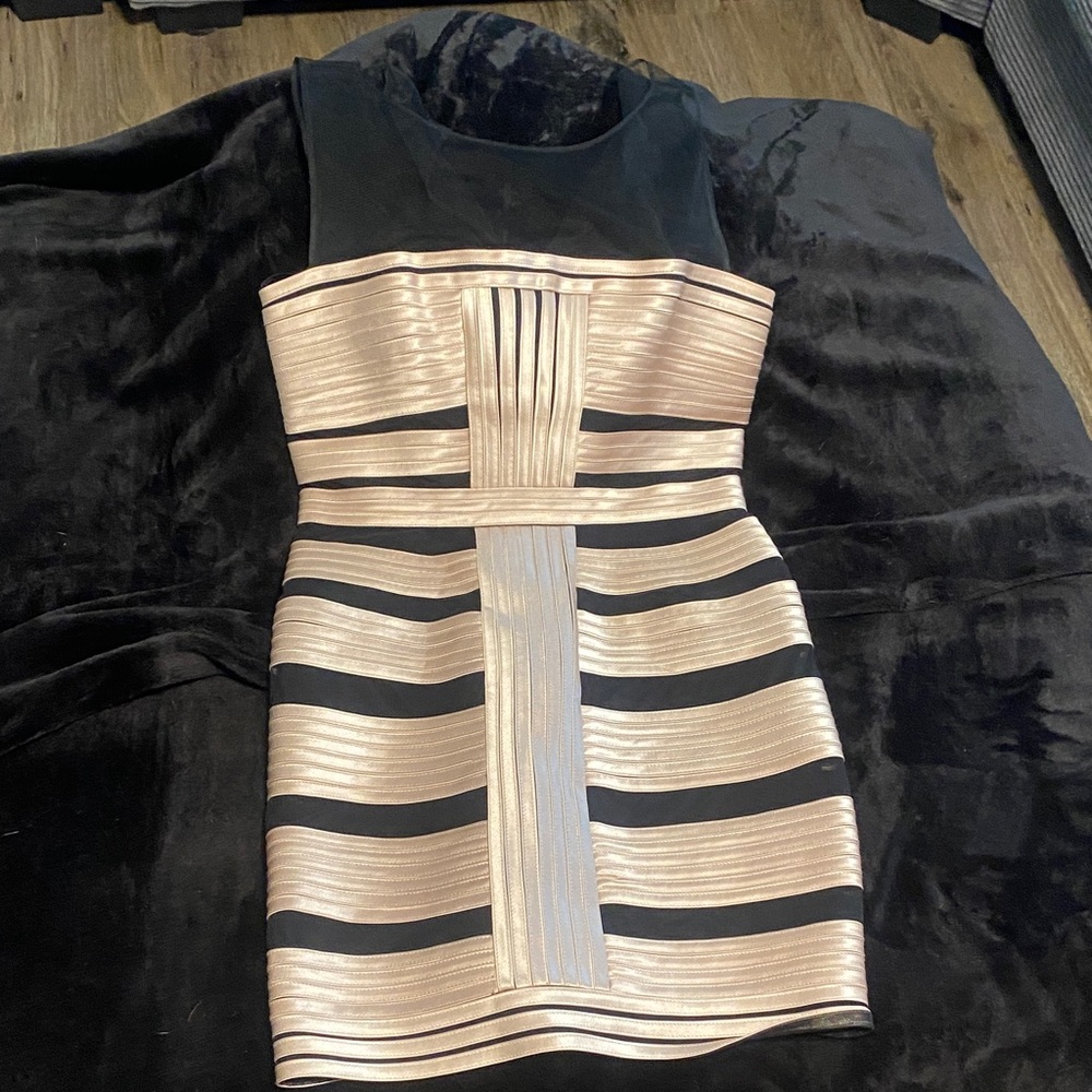 BCBGMaxAzria  Black and Gold Dress